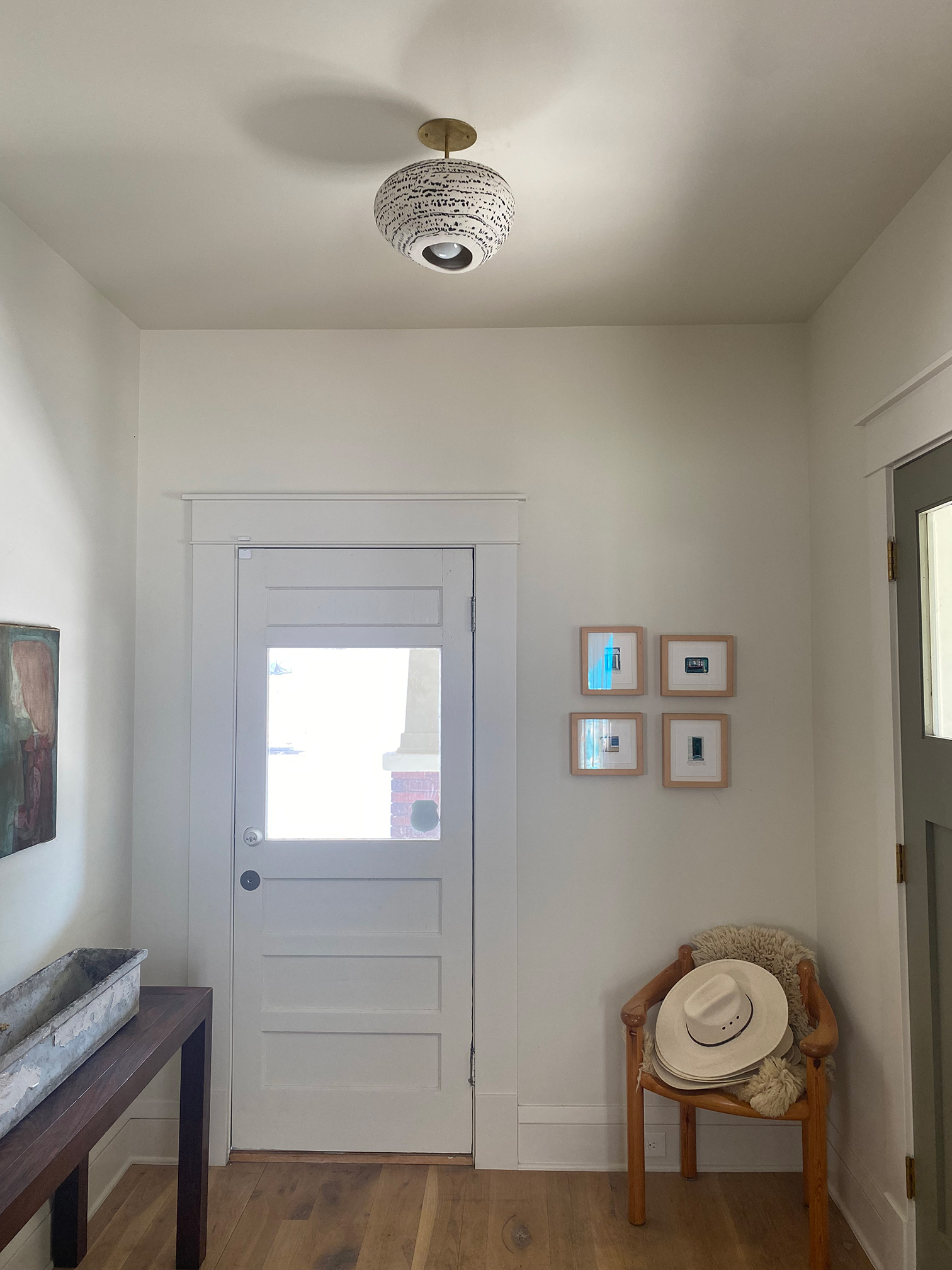 porcelain lights in hallway created by Lisa Ehrich